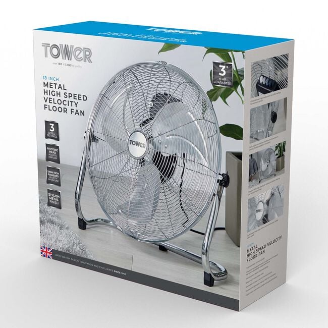 Tower 18" High-Speed Velocity Floor Fan